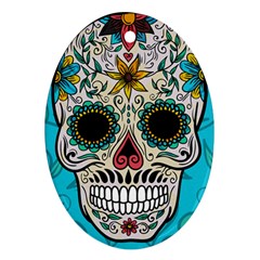 Cool Sugar Skull Ornament (oval) by crcustomgifts