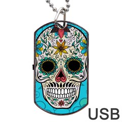 Sugar Skull New 2015 Dog Tag Usb Flash (two Sides) by crcustomgifts