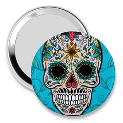 Sugar Skull New 2015 3  Handbag Mirrors by crcustomgifts