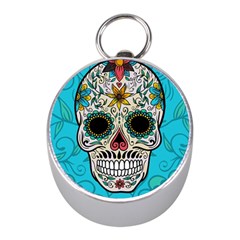 Sugar Skull New 2015 Mini Silver Compasses by crcustomgifts