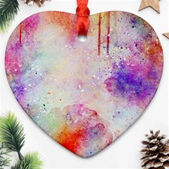 Watercolor Galaxy Purple Pattern Ornament (heart)