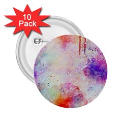 Watercolor Galaxy Purple Pattern 2 25  Buttons (10 Pack)  by paulaoliveiradesign