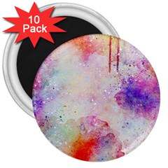 Watercolor Galaxy Purple Pattern 3  Magnets (10 Pack)  by paulaoliveiradesign