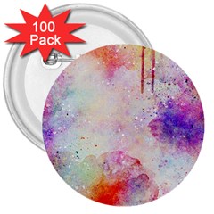 Watercolor Galaxy Purple Pattern 3  Buttons (100 Pack)  by paulaoliveiradesign