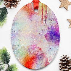 Watercolor Galaxy Purple Pattern Oval Ornament (two Sides)