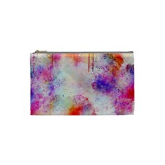 Watercolor Galaxy Purple Pattern Cosmetic Bag (small)  by paulaoliveiradesign