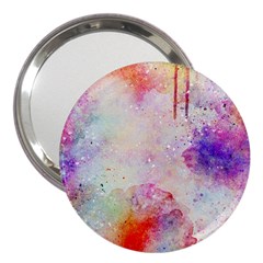 Watercolor Galaxy Purple Pattern 3  Handbag Mirrors by paulaoliveiradesign