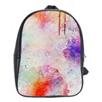 Watercolor Galaxy Purple Pattern School Bag (XL) Front