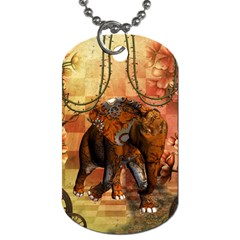 Steampunk, Steampunk Elephant With Clocks And Gears Dog Tag (two Sides) by FantasyWorld7