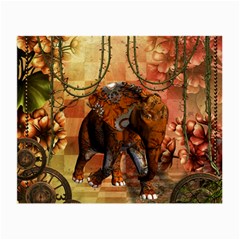 Steampunk, Steampunk Elephant With Clocks And Gears Small Glasses Cloth by FantasyWorld7