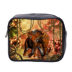 Steampunk, Steampunk Elephant With Clocks And Gears Mini Toiletries Bag 2-side by FantasyWorld7