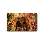 Steampunk, Steampunk Elephant With Clocks And Gears Magnet (Name Card) Front