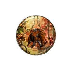 Steampunk, Steampunk Elephant With Clocks And Gears Hat Clip Ball Marker (4 Pack) by FantasyWorld7