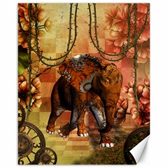 Steampunk, Steampunk Elephant With Clocks And Gears Canvas 16  X 20   by FantasyWorld7