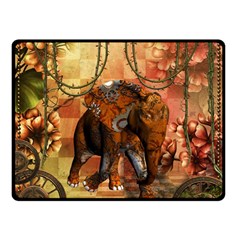 Steampunk, Steampunk Elephant With Clocks And Gears Double Sided Fleece Blanket (small)  by FantasyWorld7