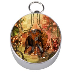 Steampunk, Steampunk Elephant With Clocks And Gears Silver Compasses by FantasyWorld7