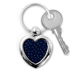 Navy/gold Stars Key Chains (heart)  by Colorfulart23