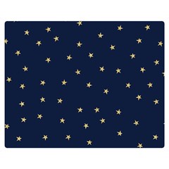 Navy/gold Stars Double Sided Flano Blanket (medium)  by Colorfulart23