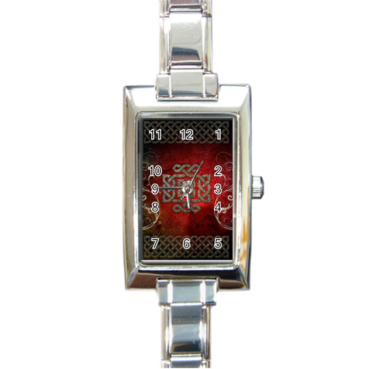 The Celtic Knot With Floral Elements Rectangle Italian Charm Watch