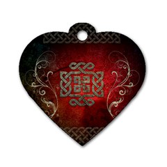 The Celtic Knot With Floral Elements Dog Tag Heart (one Side) by FantasyWorld7