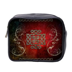 The Celtic Knot With Floral Elements Mini Toiletries Bag 2-side by FantasyWorld7