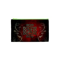 The Celtic Knot With Floral Elements Cosmetic Bag (xs) by FantasyWorld7