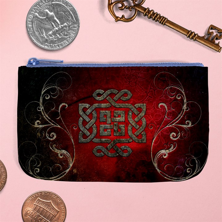 The Celtic Knot With Floral Elements Large Coin Purse