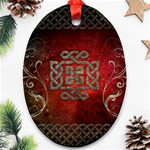 The Celtic Knot With Floral Elements Ornament (Oval) Front