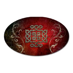 The Celtic Knot With Floral Elements Oval Magnet by FantasyWorld7