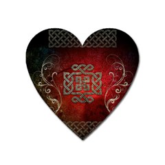 The Celtic Knot With Floral Elements Heart Magnet by FantasyWorld7