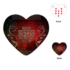 The Celtic Knot With Floral Elements Playing Cards (heart)  by FantasyWorld7