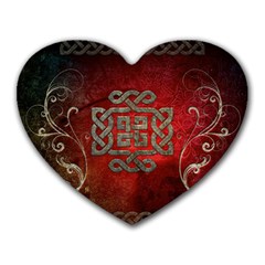 The Celtic Knot With Floral Elements Heart Mousepads by FantasyWorld7