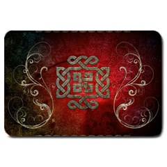 The Celtic Knot With Floral Elements Large Doormat  by FantasyWorld7