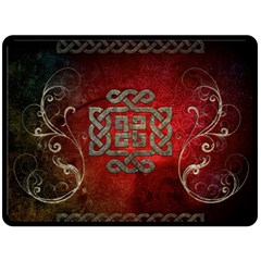 The Celtic Knot With Floral Elements Fleece Blanket (large)  by FantasyWorld7