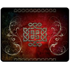 The Celtic Knot With Floral Elements Fleece Blanket (medium)  by FantasyWorld7