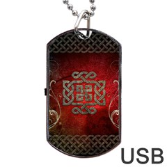 The Celtic Knot With Floral Elements Dog Tag Usb Flash (one Side) by FantasyWorld7