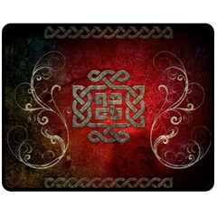 The Celtic Knot With Floral Elements Double Sided Fleece Blanket (medium)  by FantasyWorld7