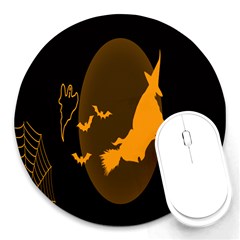 Day Hallowiin Ghost Bat Cobwebs Full Moon Spider Round Mousepads