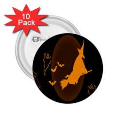 Day Hallowiin Ghost Bat Cobwebs Full Moon Spider 2 25  Buttons (10 Pack)  by Mariart