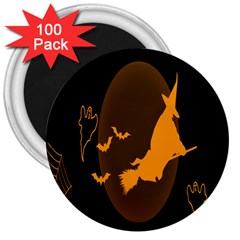 Day Hallowiin Ghost Bat Cobwebs Full Moon Spider 3  Magnets (100 Pack)