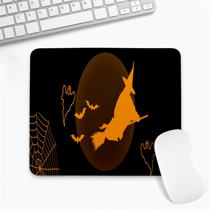 Day Hallowiin Ghost Bat Cobwebs Full Moon Spider Large Mousepads