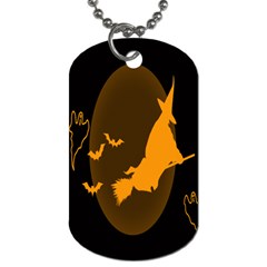 Day Hallowiin Ghost Bat Cobwebs Full Moon Spider Dog Tag (one Side) by Mariart