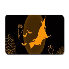 Day Hallowiin Ghost Bat Cobwebs Full Moon Spider Small Doormat  by Mariart