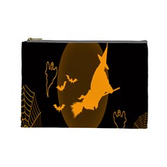 Day Hallowiin Ghost Bat Cobwebs Full Moon Spider Cosmetic Bag (large)  by Mariart