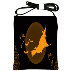 Day Hallowiin Ghost Bat Cobwebs Full Moon Spider Shoulder Sling Bags