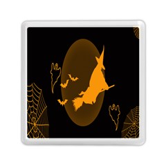 Day Hallowiin Ghost Bat Cobwebs Full Moon Spider Memory Card Reader (square)  by Mariart