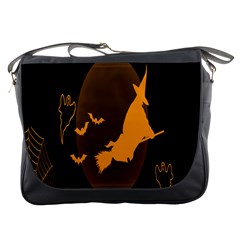 Day Hallowiin Ghost Bat Cobwebs Full Moon Spider Messenger Bags by Mariart