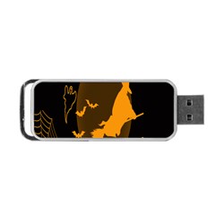 Day Hallowiin Ghost Bat Cobwebs Full Moon Spider Portable Usb Flash (two Sides) by Mariart