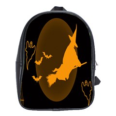 Day Hallowiin Ghost Bat Cobwebs Full Moon Spider School Bag (xl) by Mariart