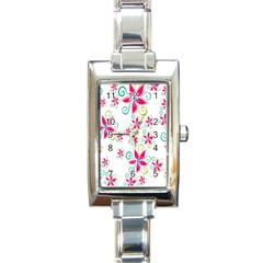 Flower Beauty Sexy Rainbow Sunflower Pink Green Blue Rectangle Italian Charm Watch by Mariart